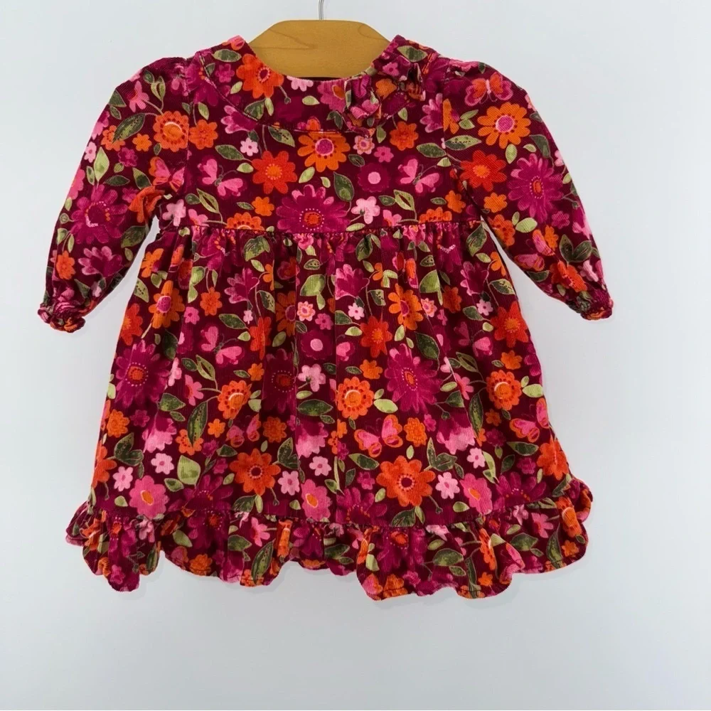 Gymboree Corduroy Floral Long Sleeve Baby Dress